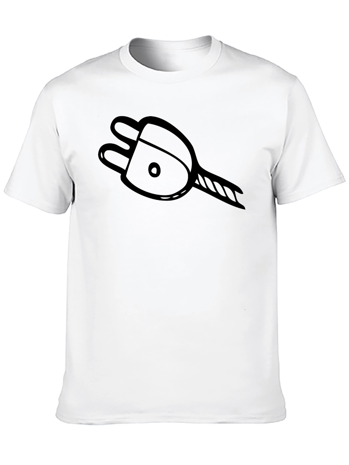 Electrical Plug Graphic Tee - Black Casual T-Shirt