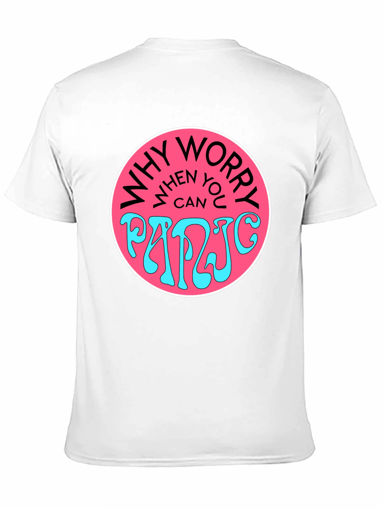 Why Worry Panic Black Graphic Tee