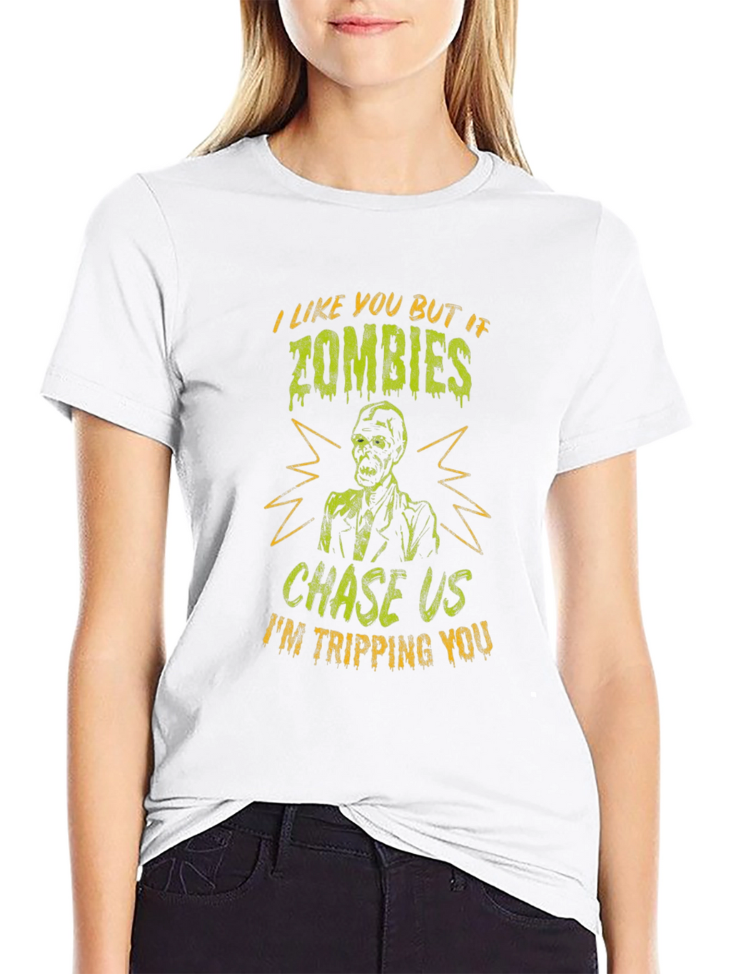Zombie Chase T-Shirt - Funny Halloween Tee