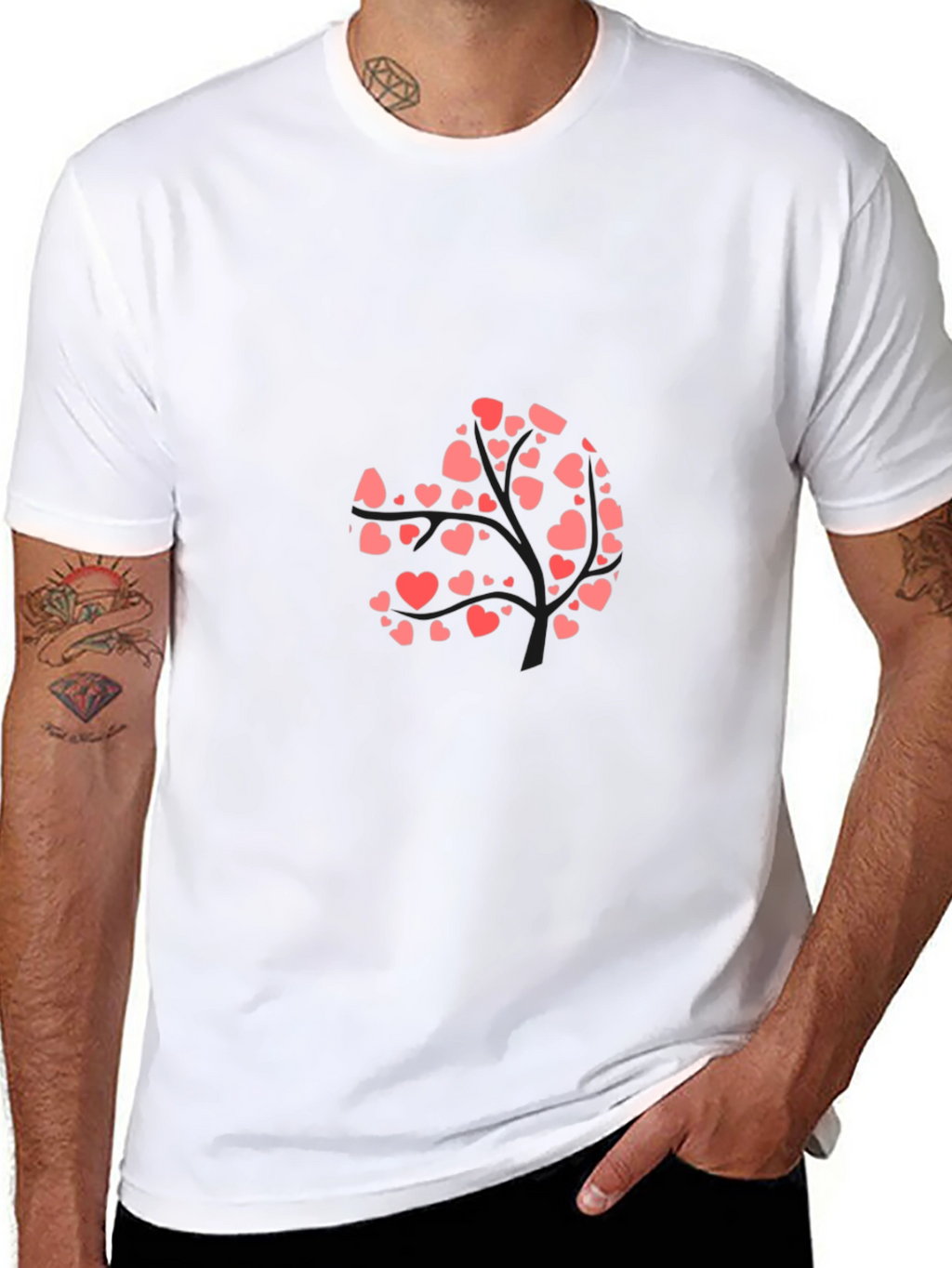 Heart Tree Graphic Black T-Shirt