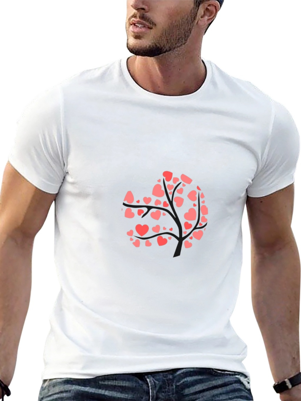 Heart Tree Graphic Black T-Shirt