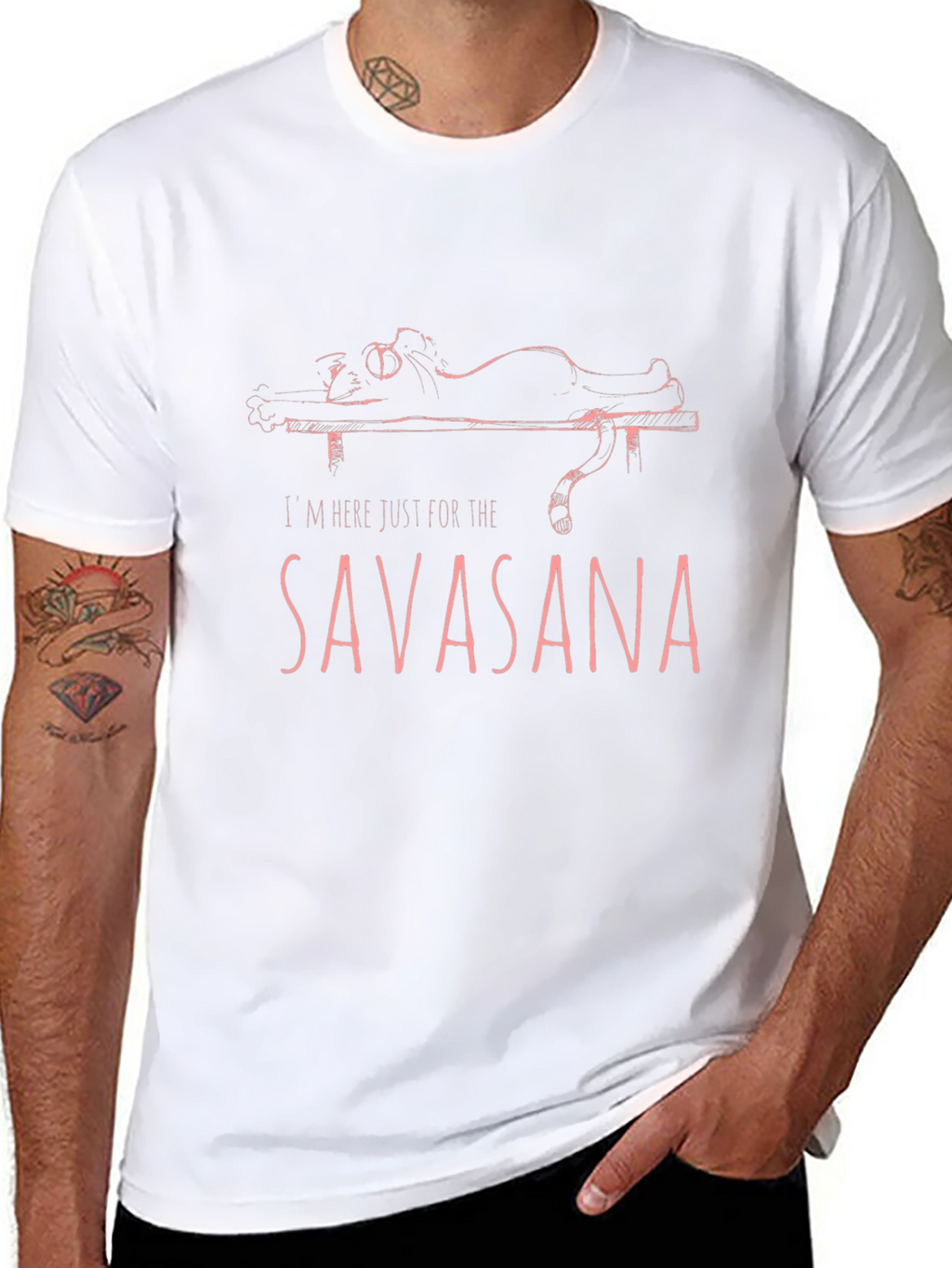 Savasana Yoga Cat Graphic T-Shirt
