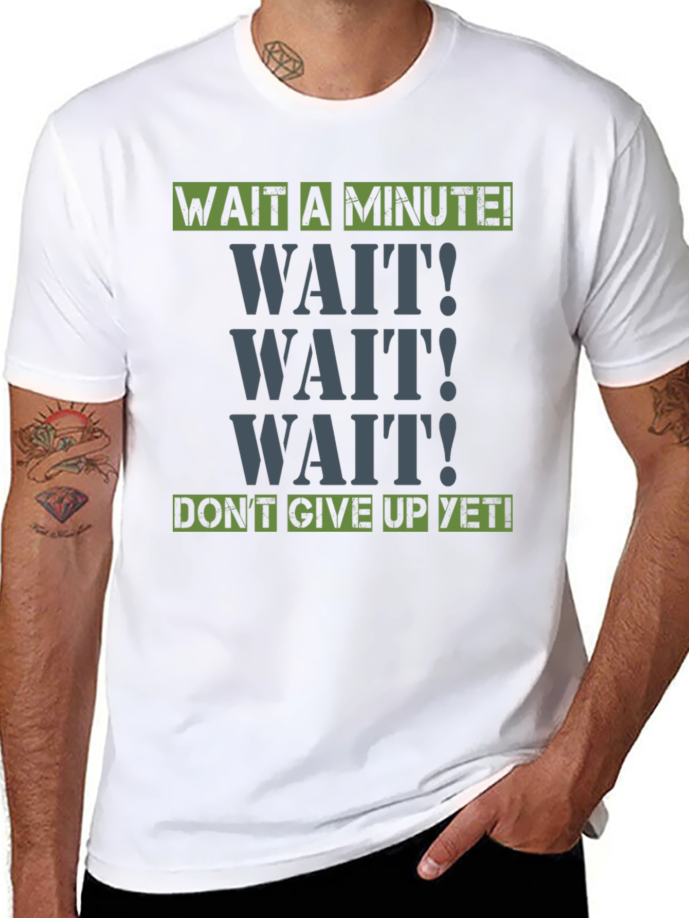 Wait A Minute! Graphic Tee - Motivational Shirt