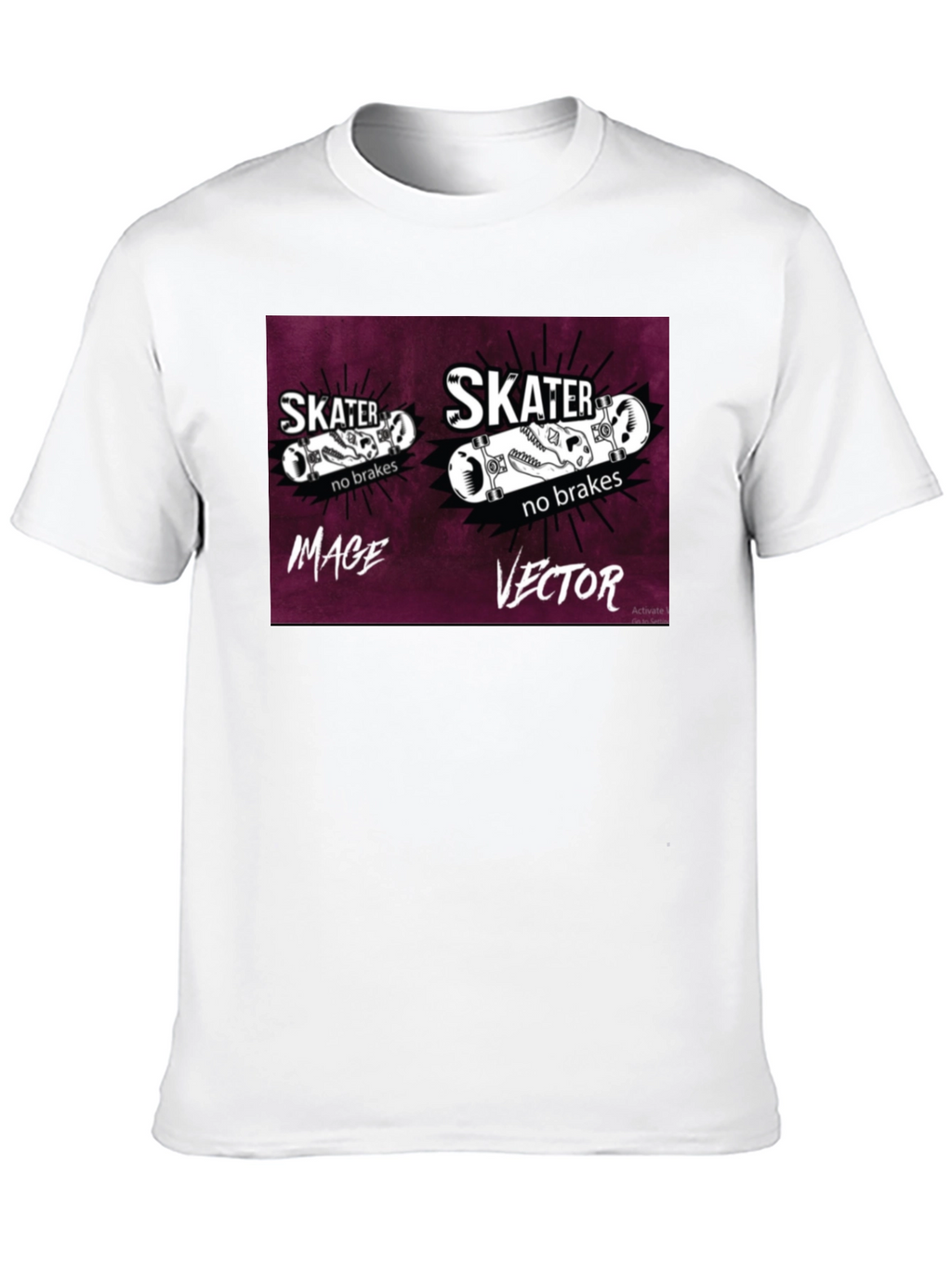 Skater No Brakes Graphic Black T-Shirt