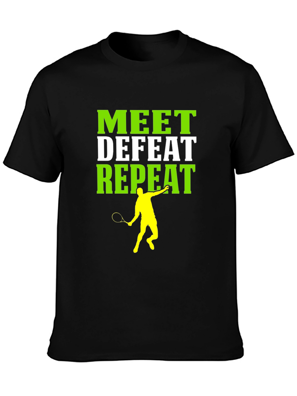 Meet Defeat Repeat Tennis Graphic Tee