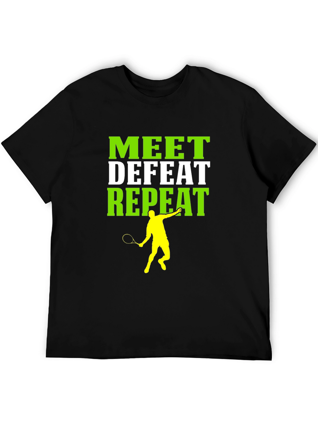 Meet Defeat Repeat Tennis Graphic Tee