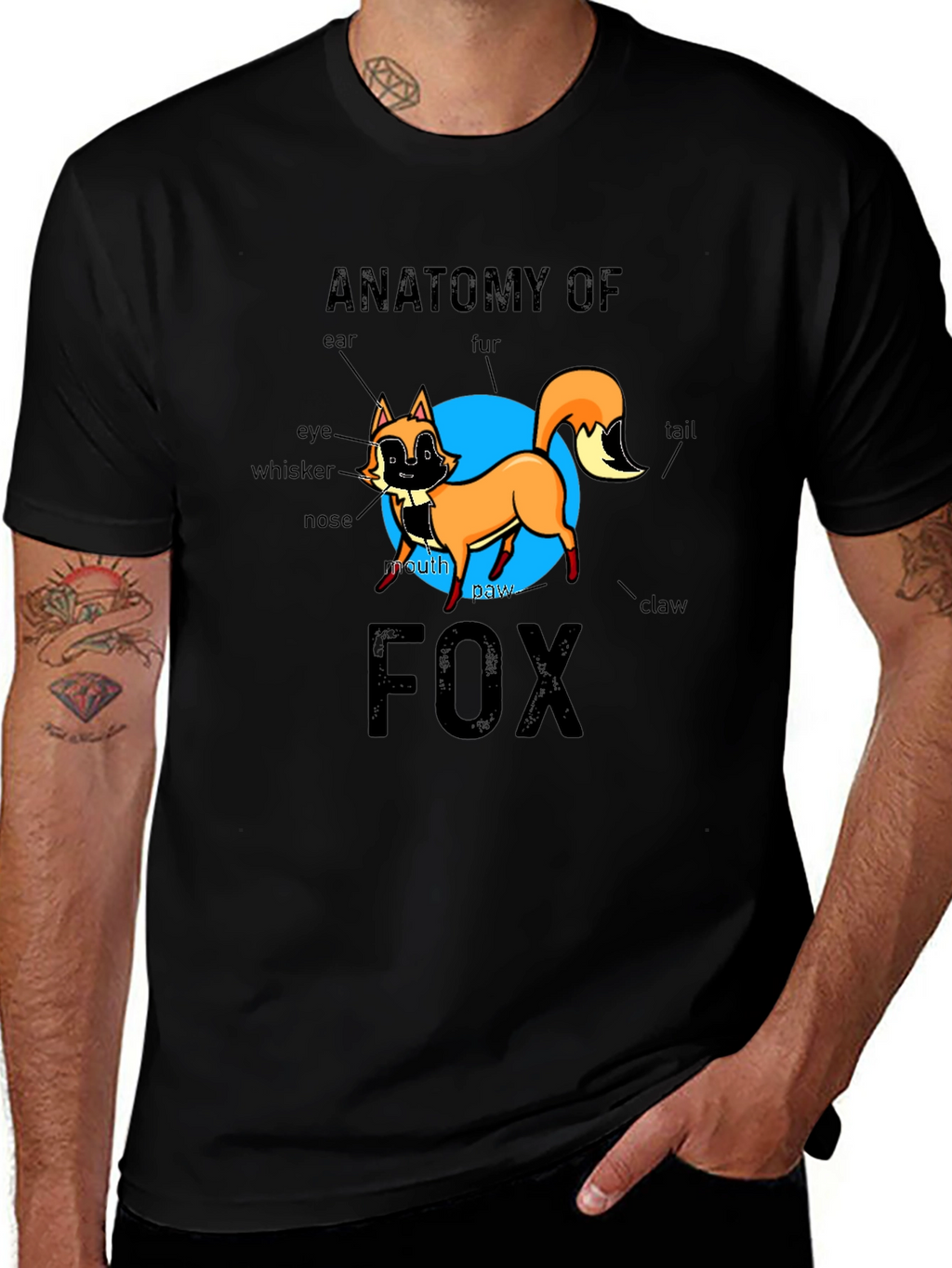 Anatomy of Fox Black Graphic Tee