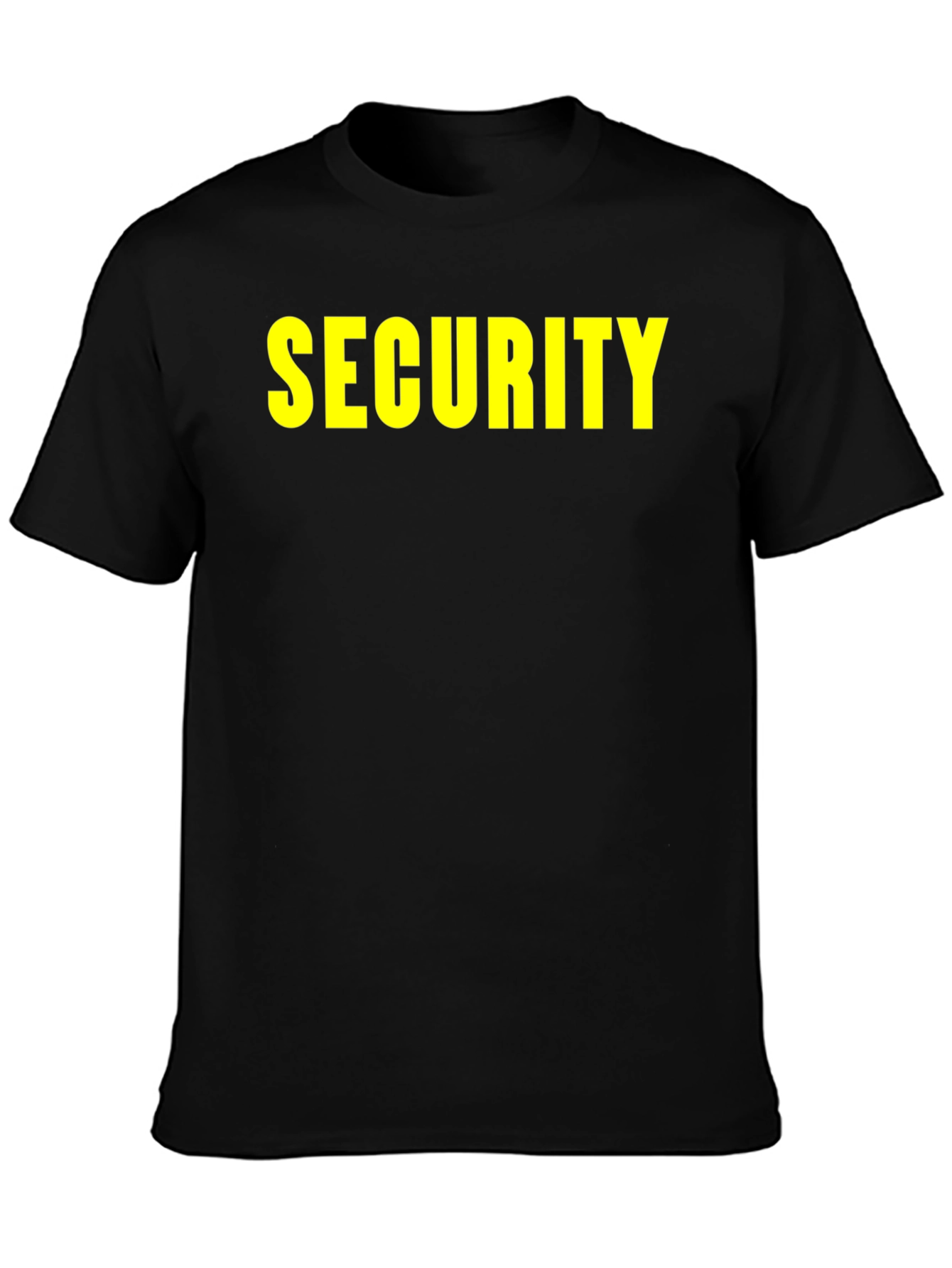 Security Black T-Shirt with Yellow Print