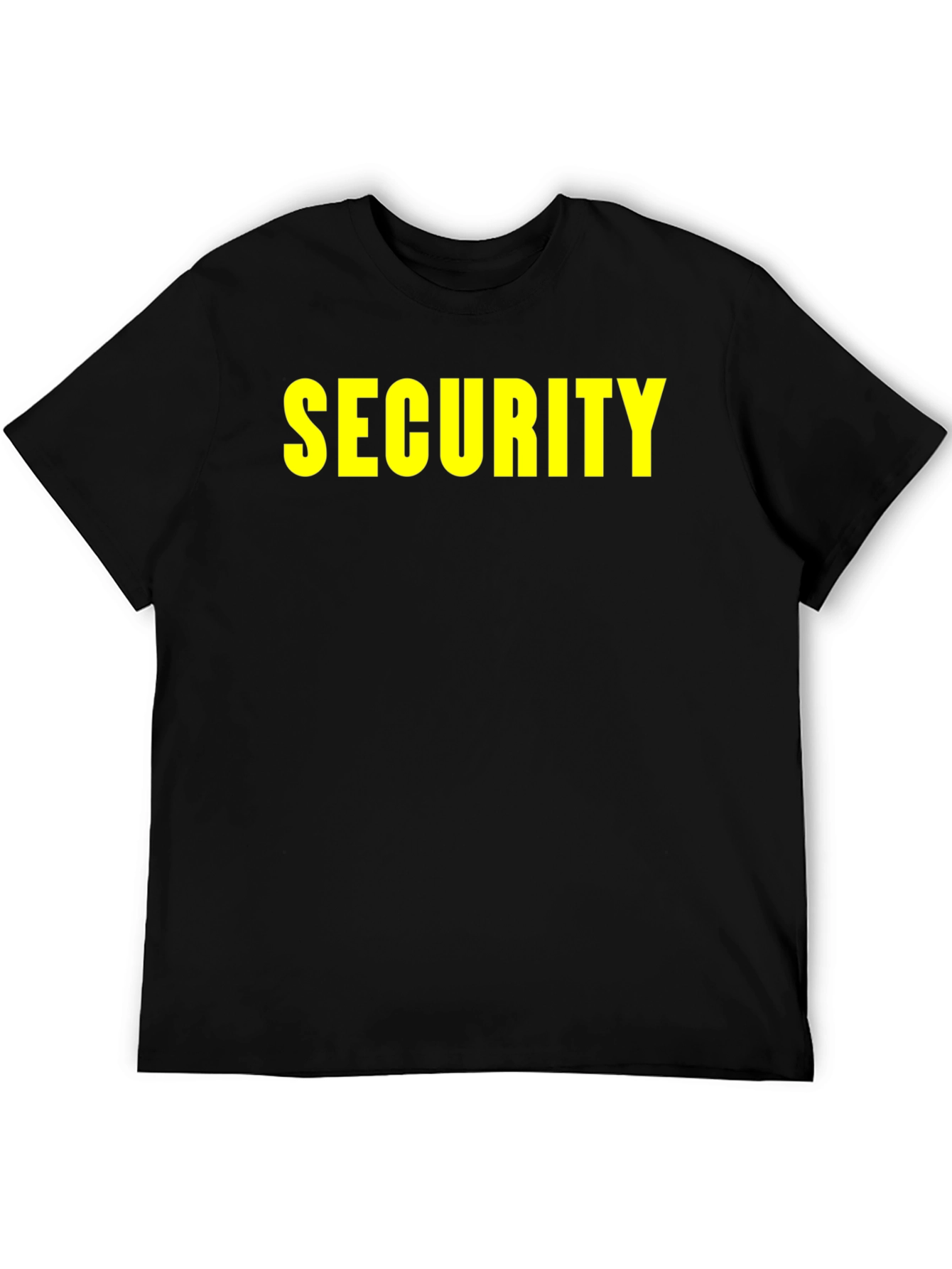 Security Black T-Shirt with Yellow Print