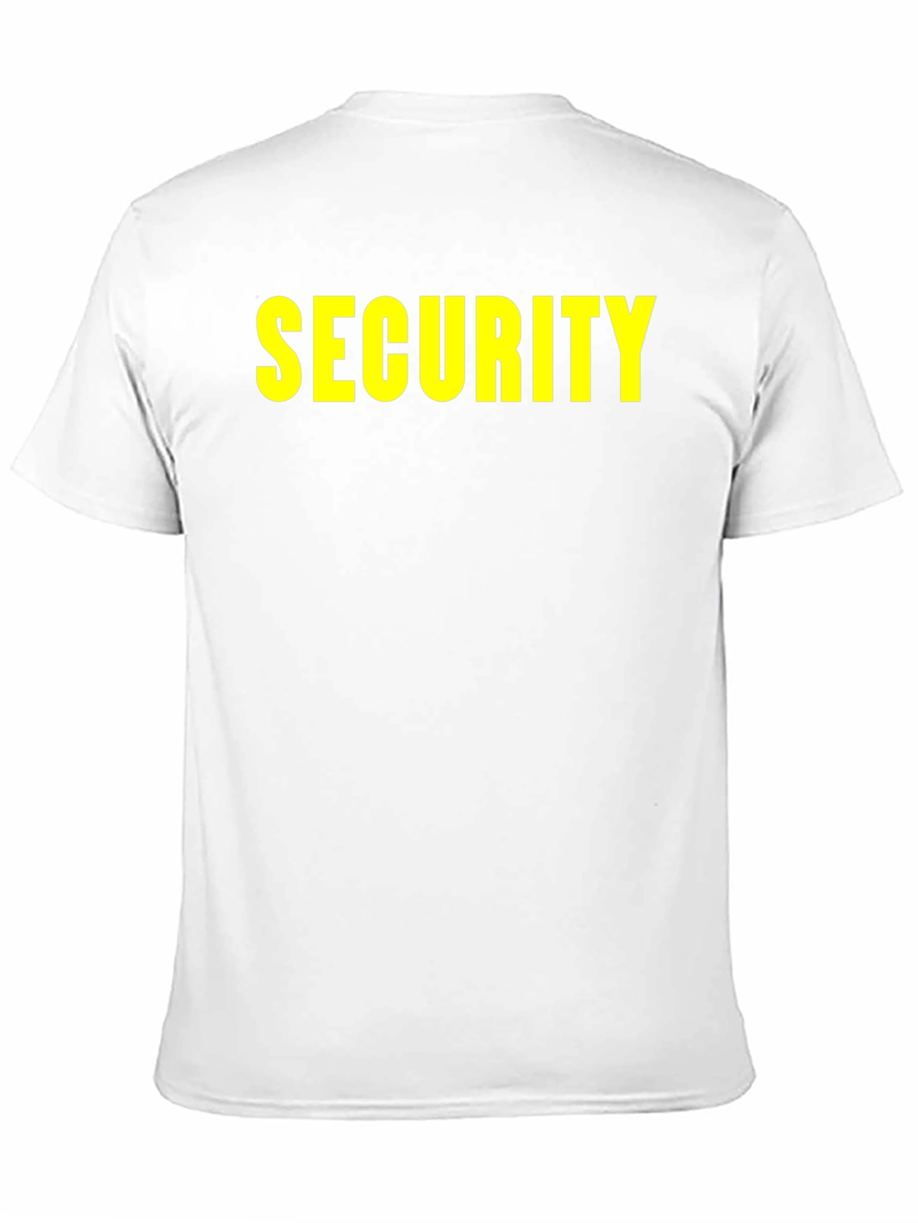 Security Black T-Shirt with Yellow Print