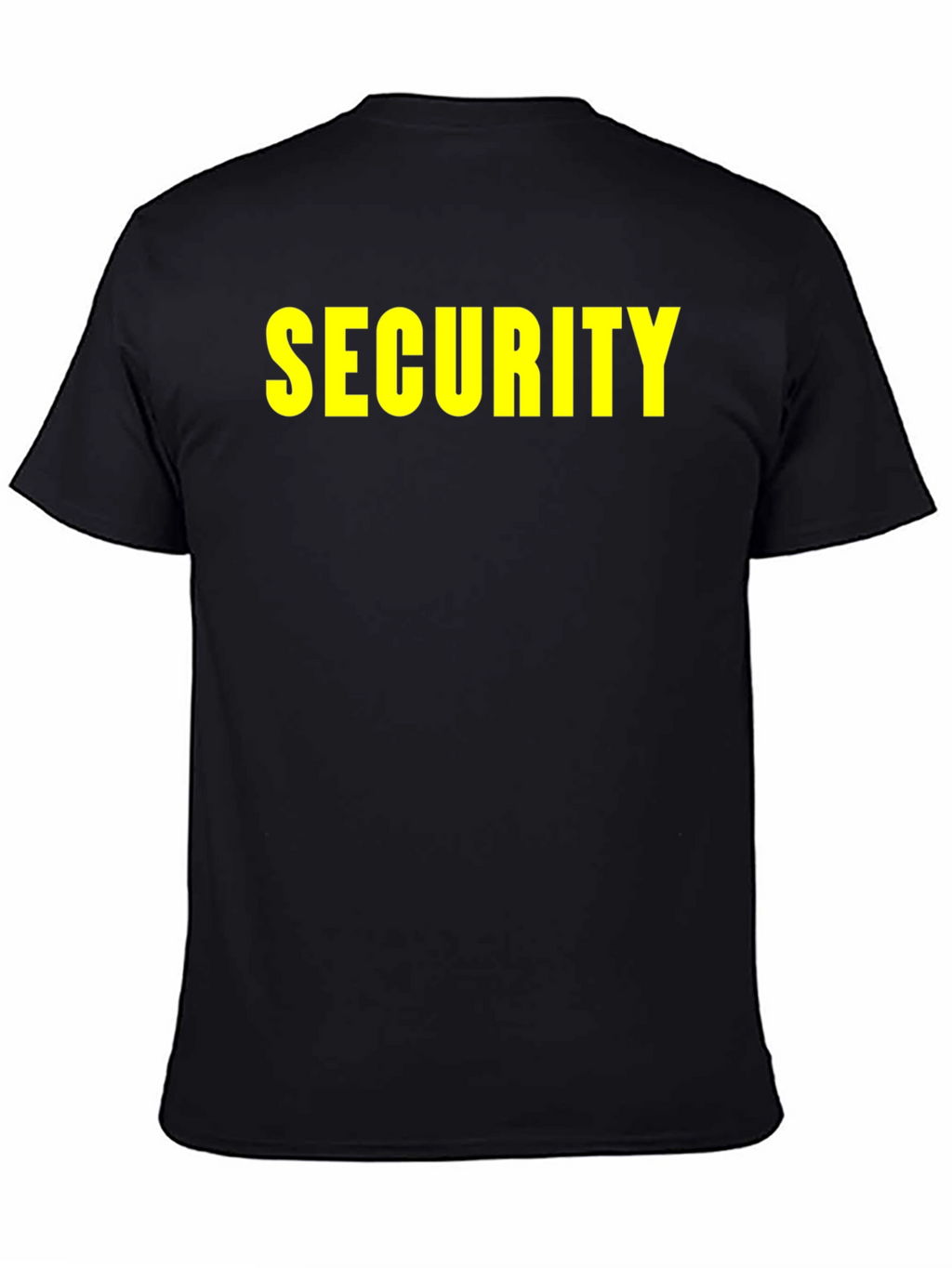 Security Black T-Shirt with Yellow Print