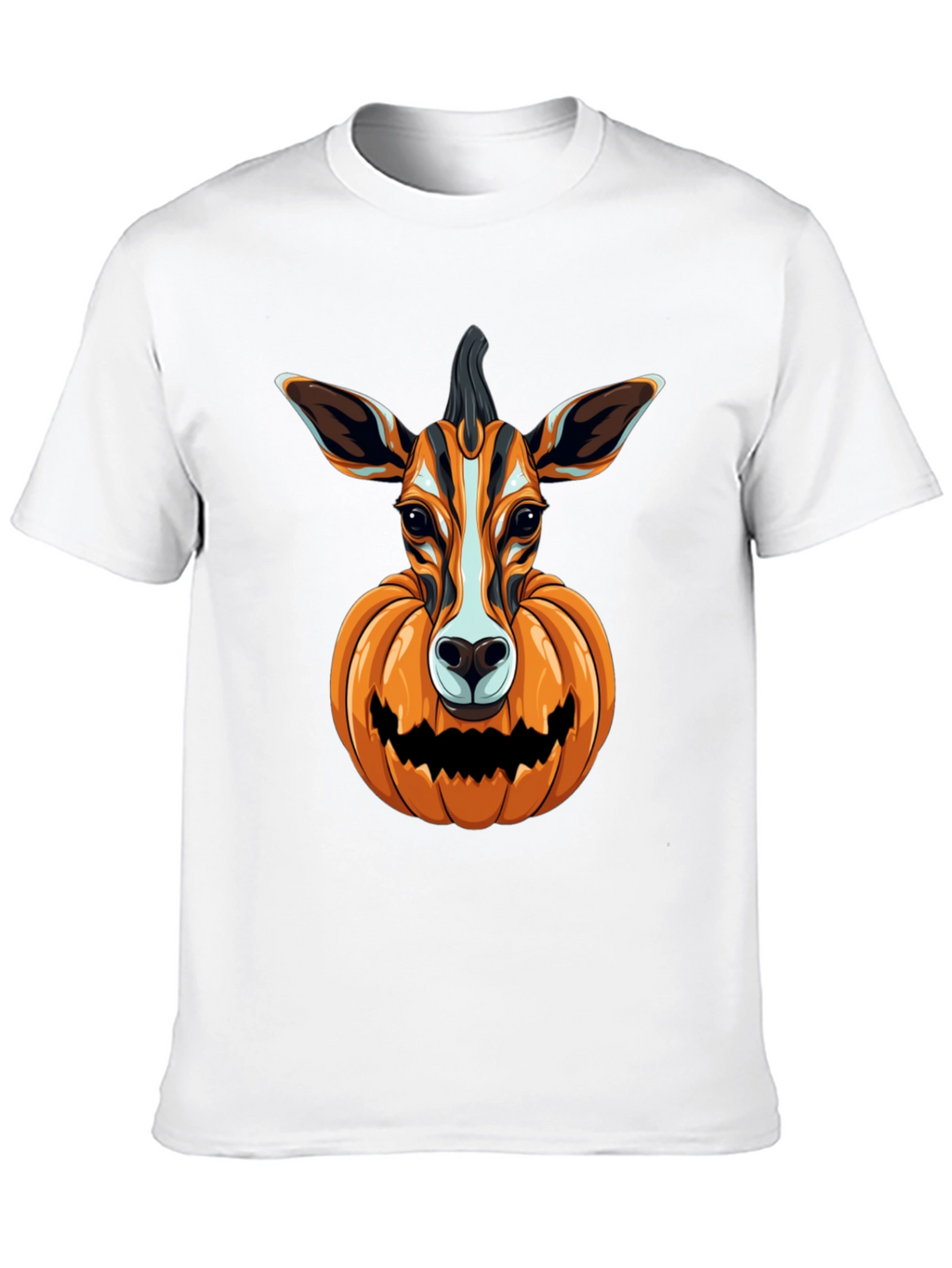 Halloween Deer Pumpkin Head T-Shirt