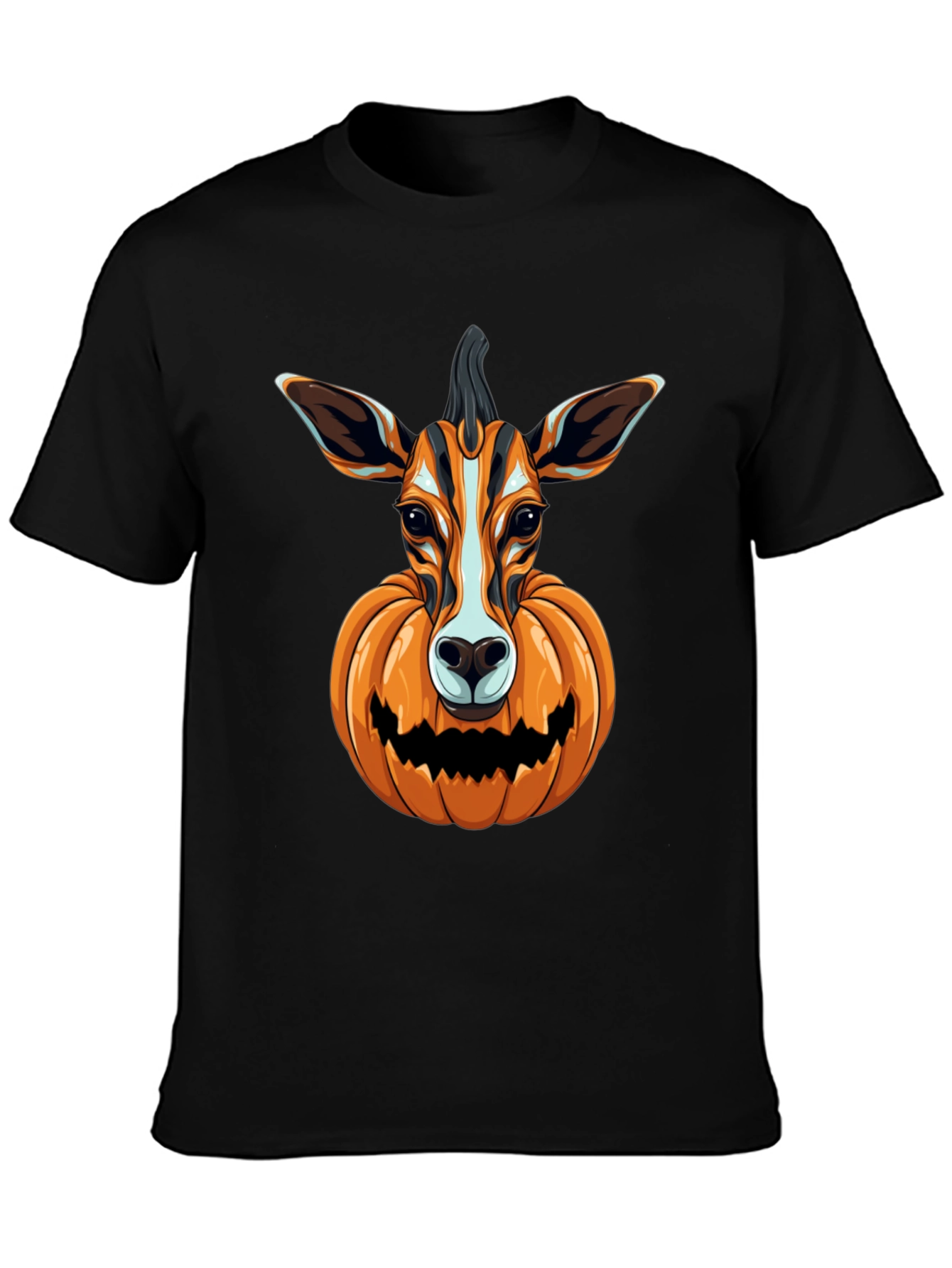 Halloween Deer Pumpkin Head T-Shirt
