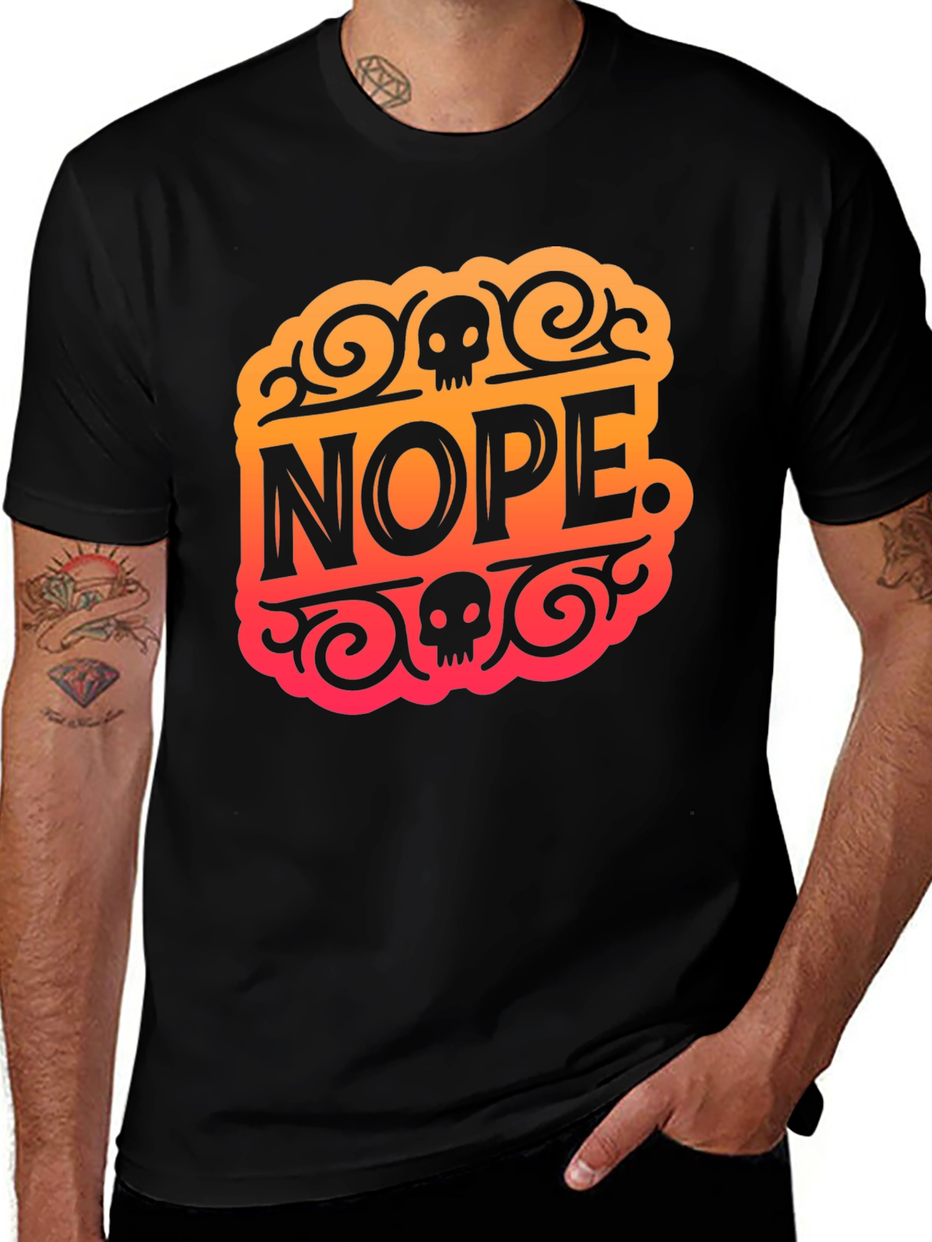 Nope Skull Graphic Tee - Edgy Humor T-Shirt