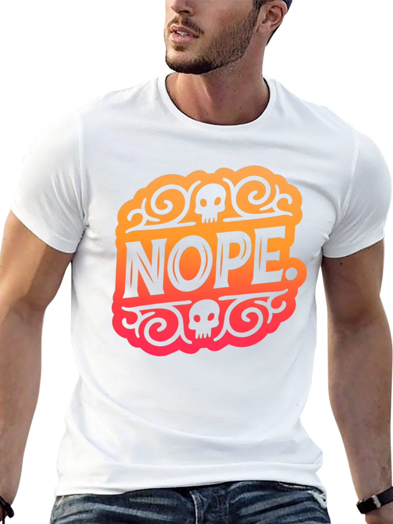 Nope Skull Graphic Tee - Edgy Humor T-Shirt