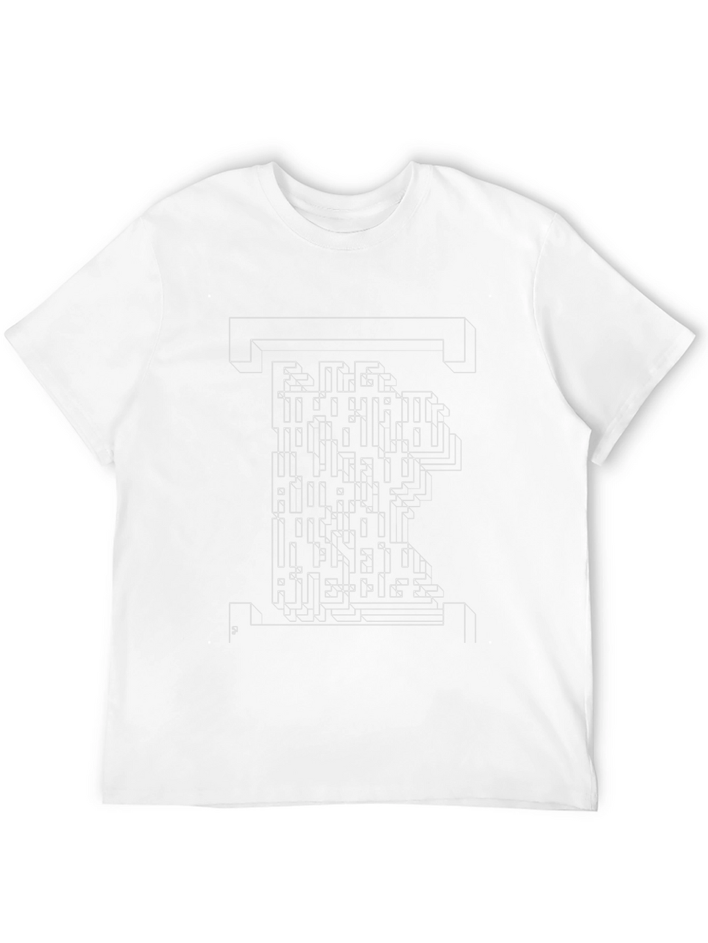Abstract Maze Graphic T-Shirt - Black