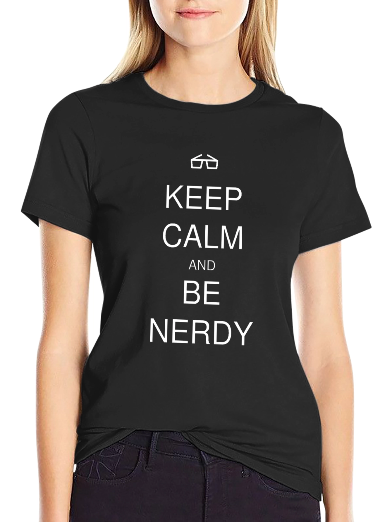 Keep Calm and Be Nerdy Black T-Shirt