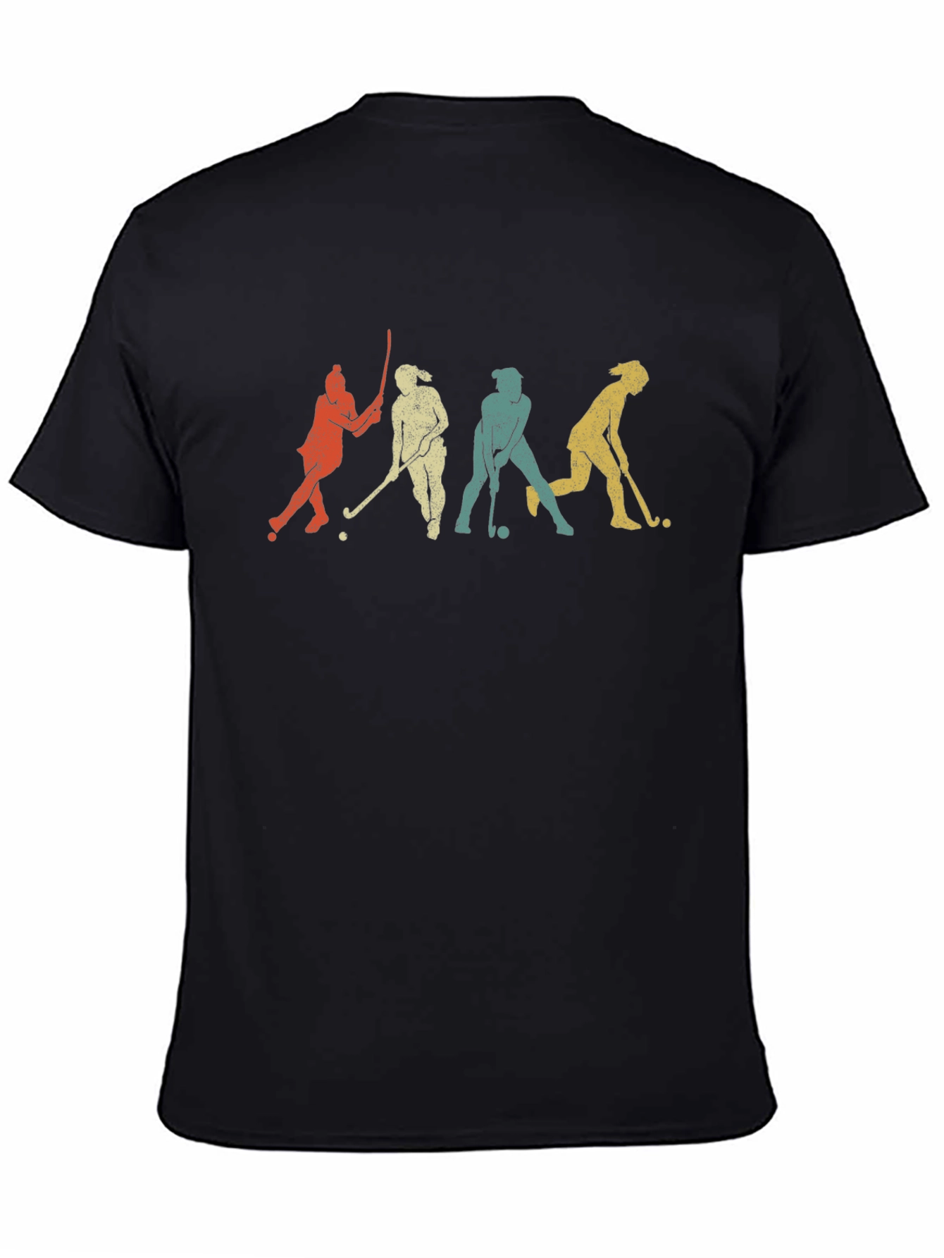 Retro Field Hockey Player Silhouette Graphic T-Shirt