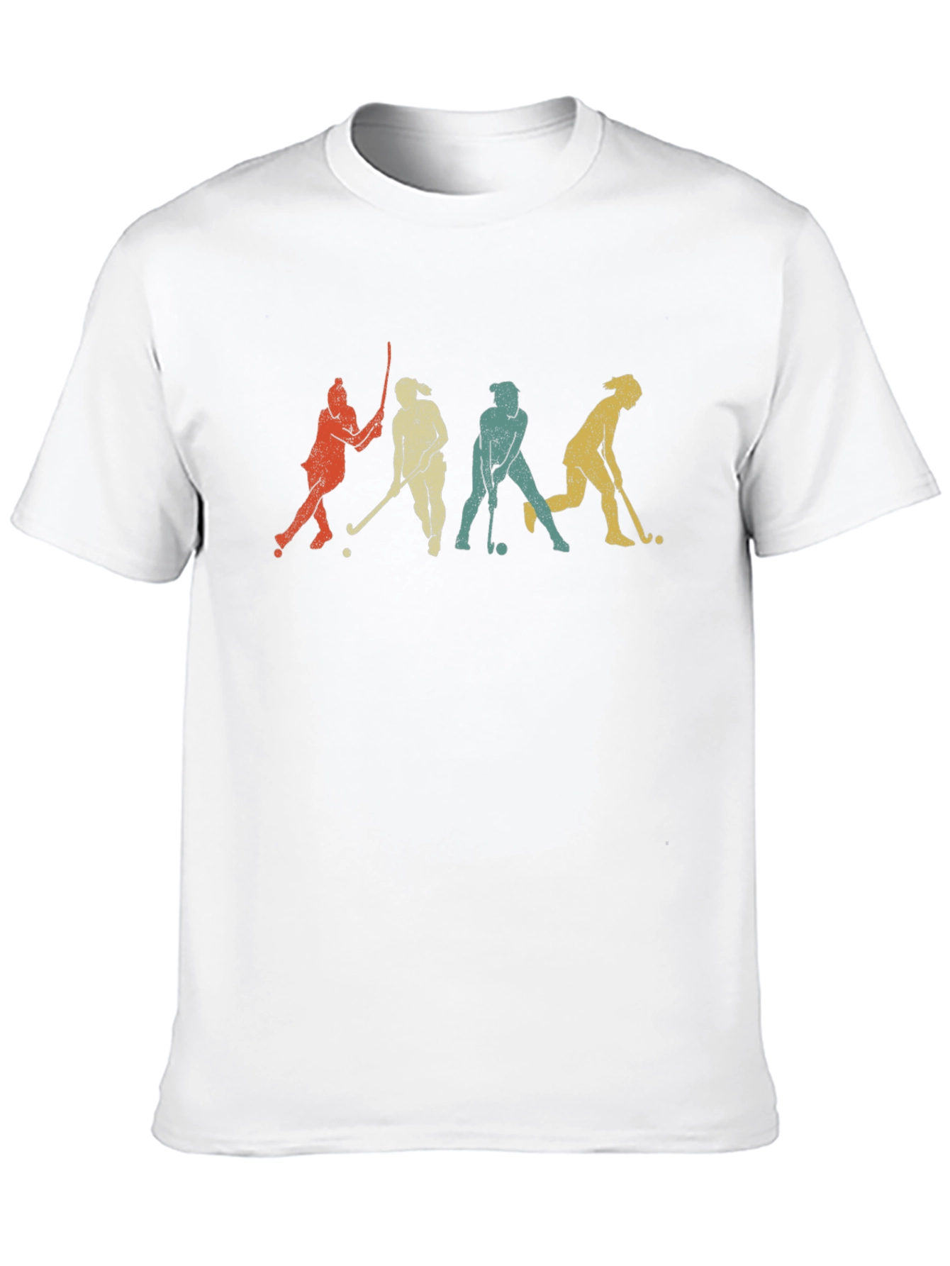 Retro Field Hockey Player Silhouette Graphic T-Shirt