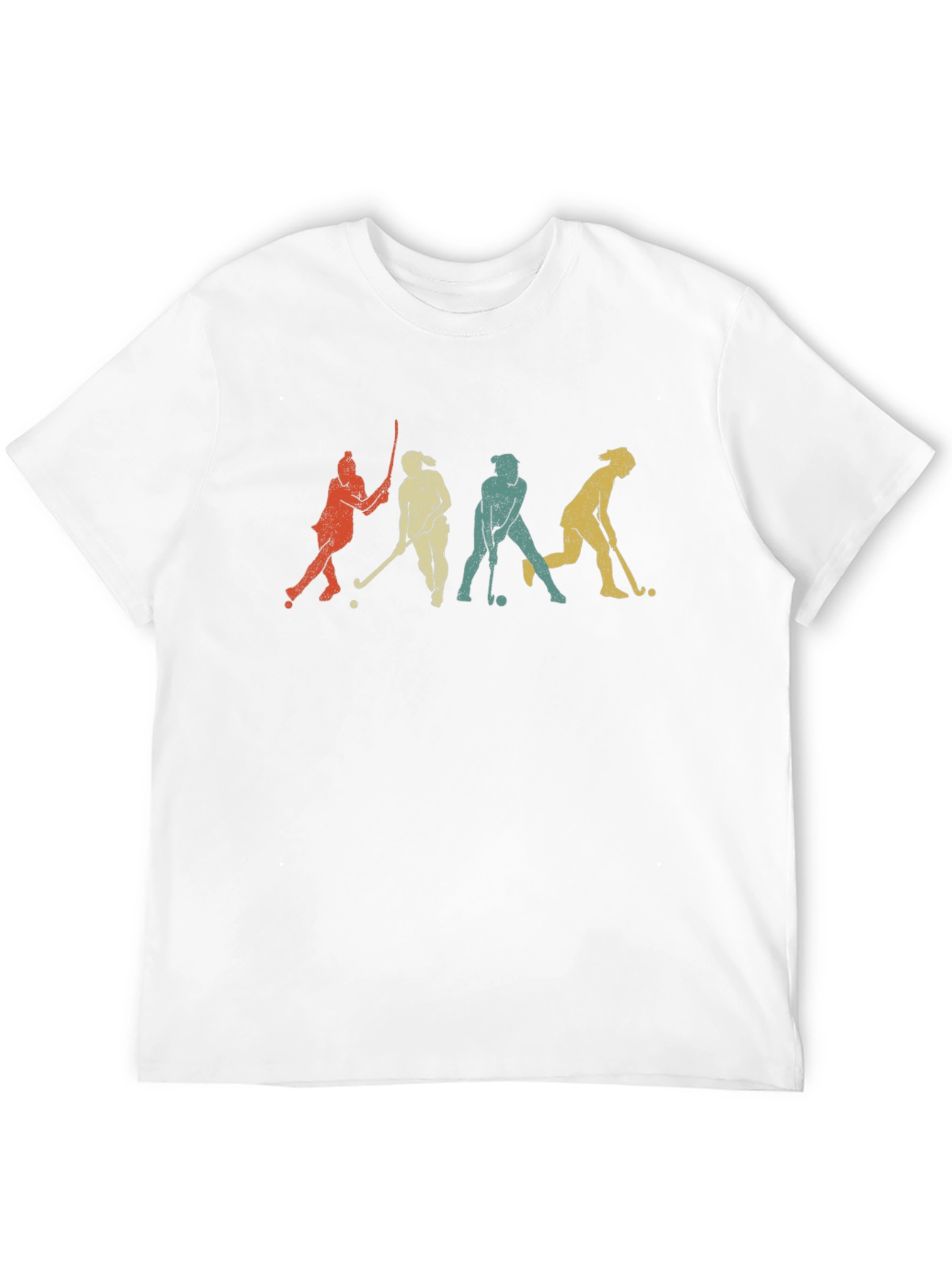 Retro Field Hockey Player Silhouette Graphic T-Shirt
