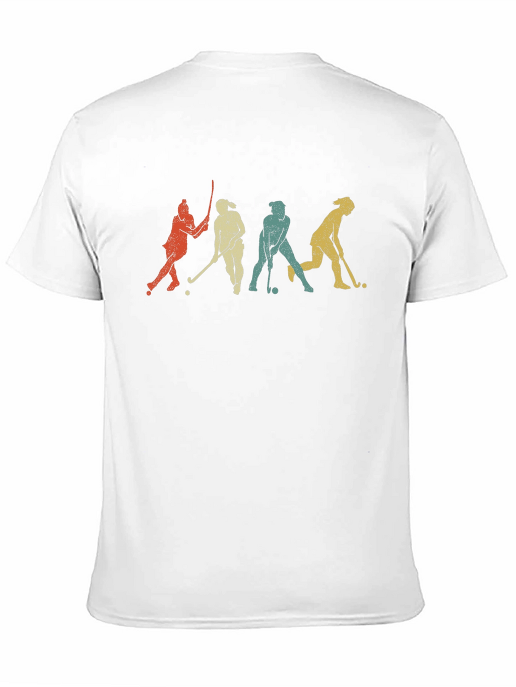 Retro Field Hockey Player Silhouette Graphic T-Shirt