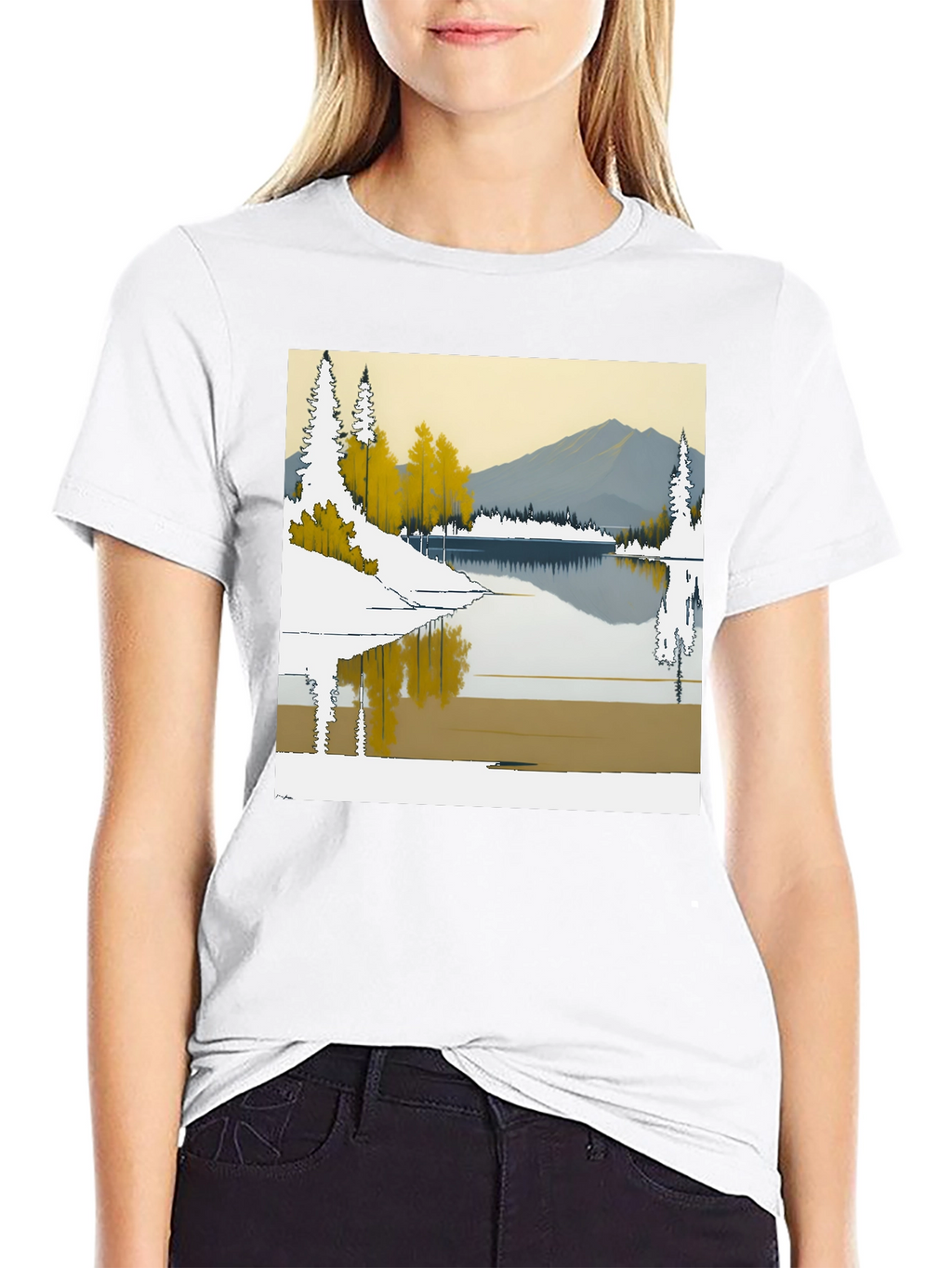 Scenic Lake & Mountain Graphic Tee