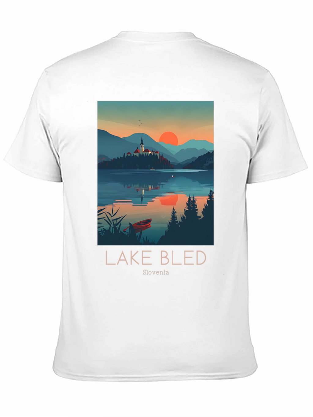 Lake Bled Slovenia Black Graphic T-Shirt