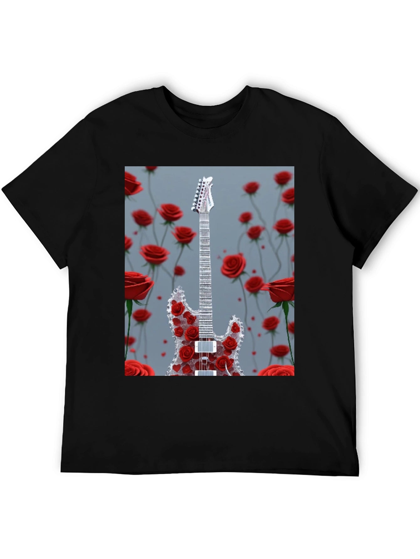 Guitar and Roses Graphic Tee