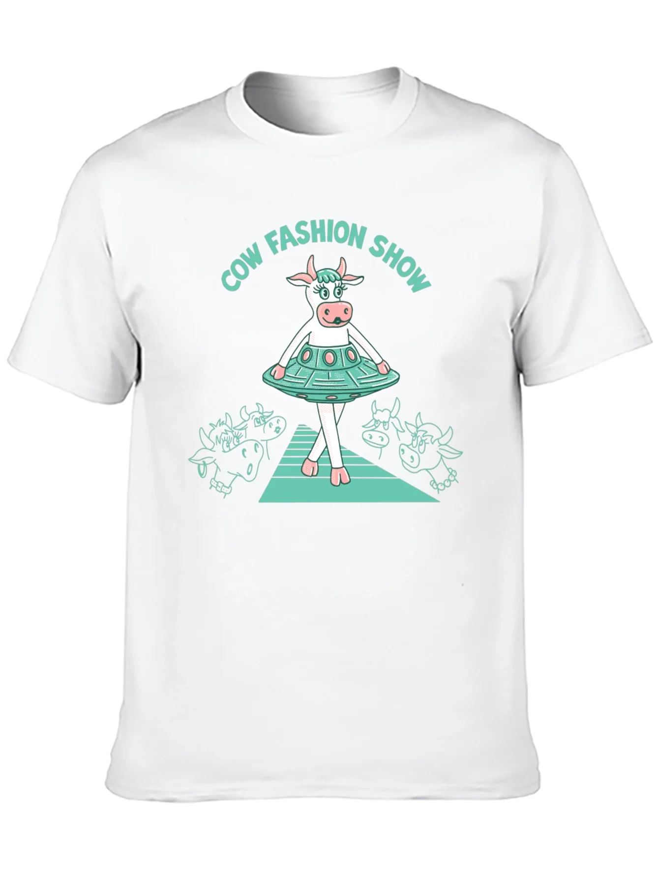 Cow Fashion Show Black T-Shirt