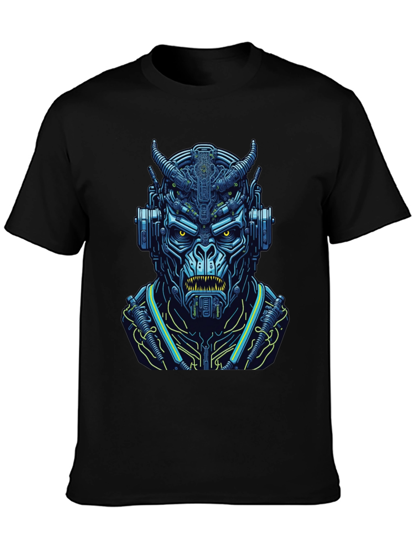 Cyberpunk Demon T-Shirt: Futuristic Fiend Design