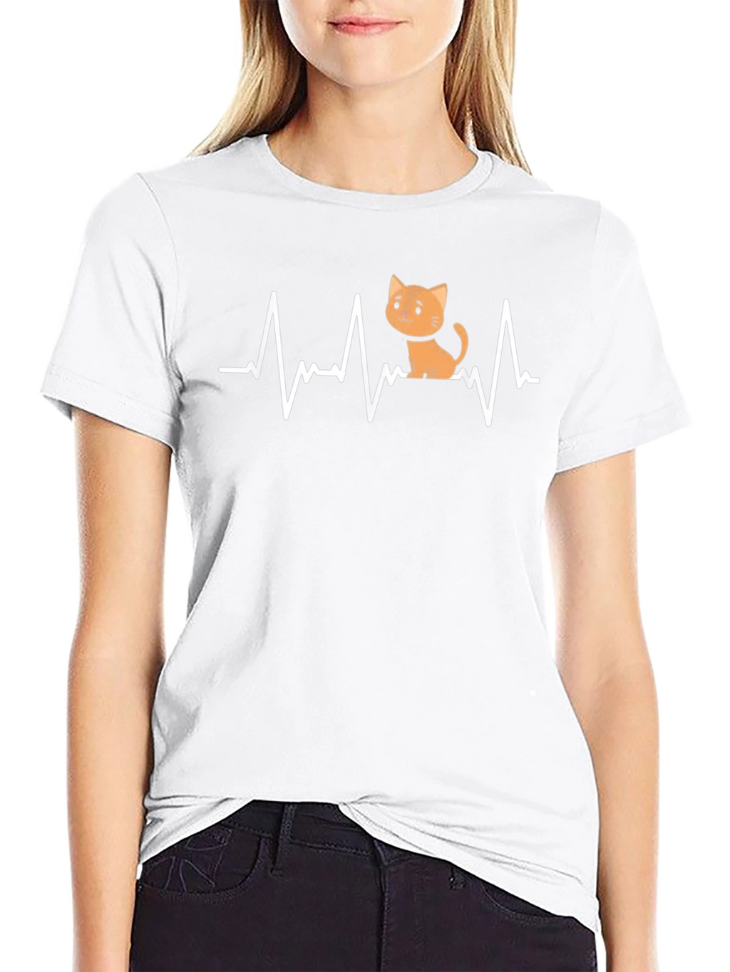 Cat Heartbeat Graphic Tee - Unisex Comfort