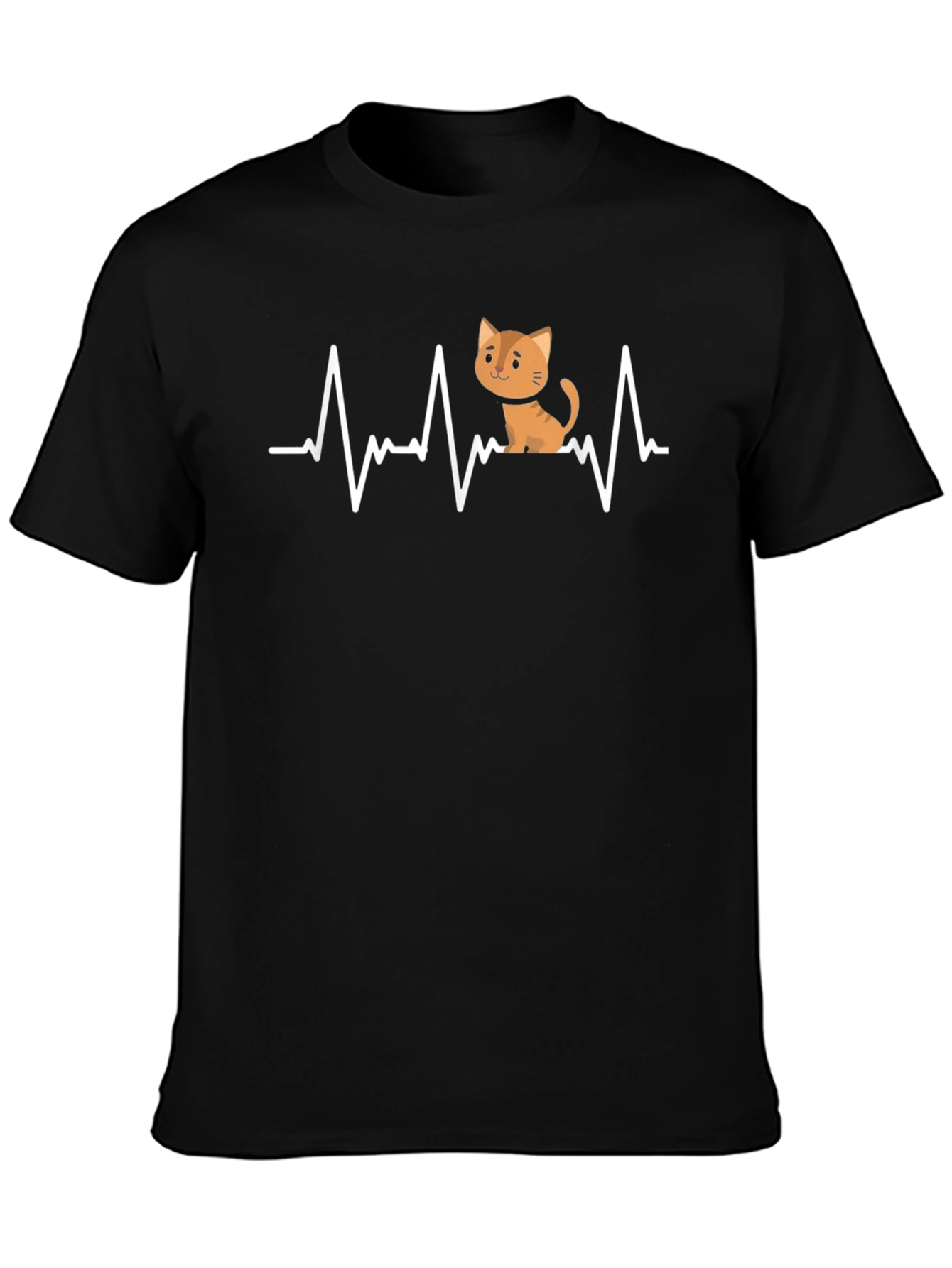 Cat Heartbeat Graphic Tee - Unisex Comfort
