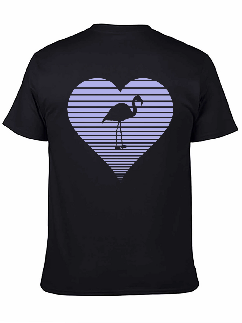 Flamingo Heart Graphic Tee - Black