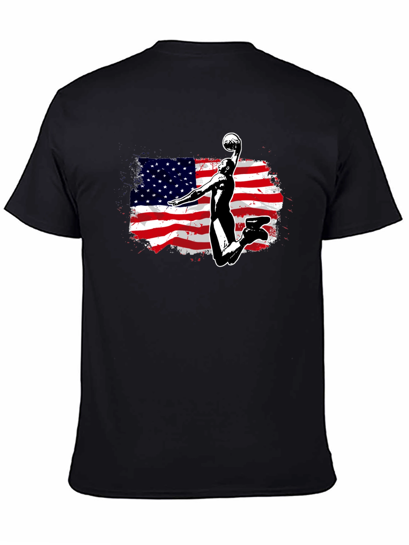 USA Flag Dunk Black T-Shirt