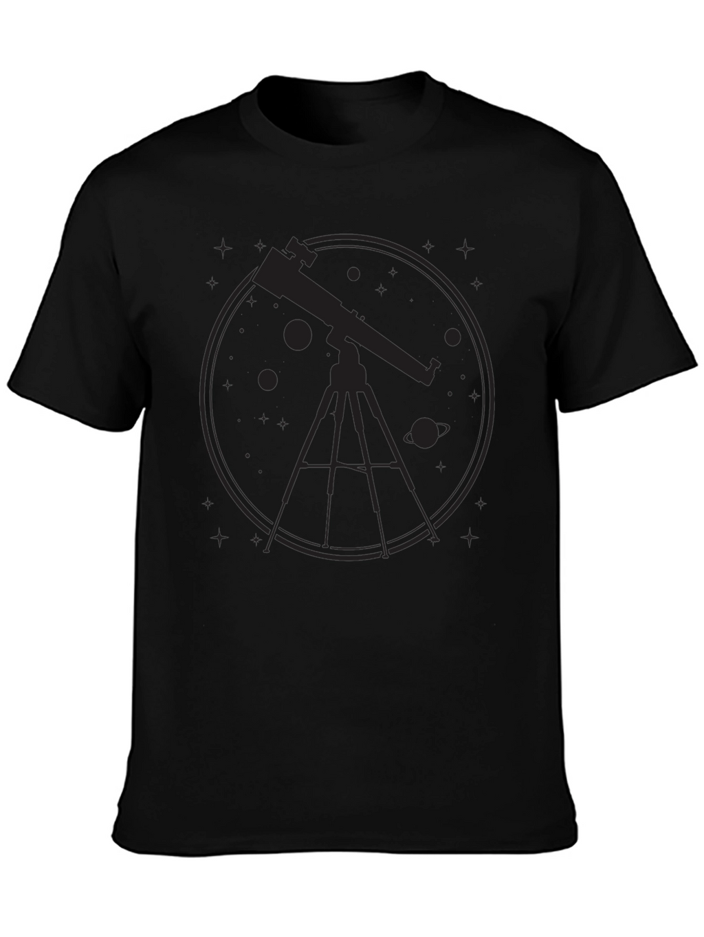 Astronomy Telescope Graphic Tee - Black