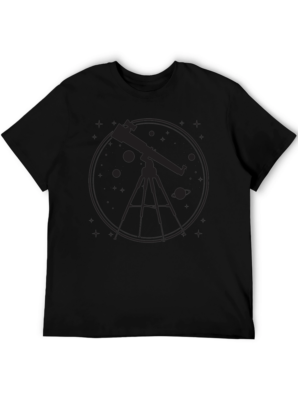 Astronomy Telescope Graphic Tee - Black