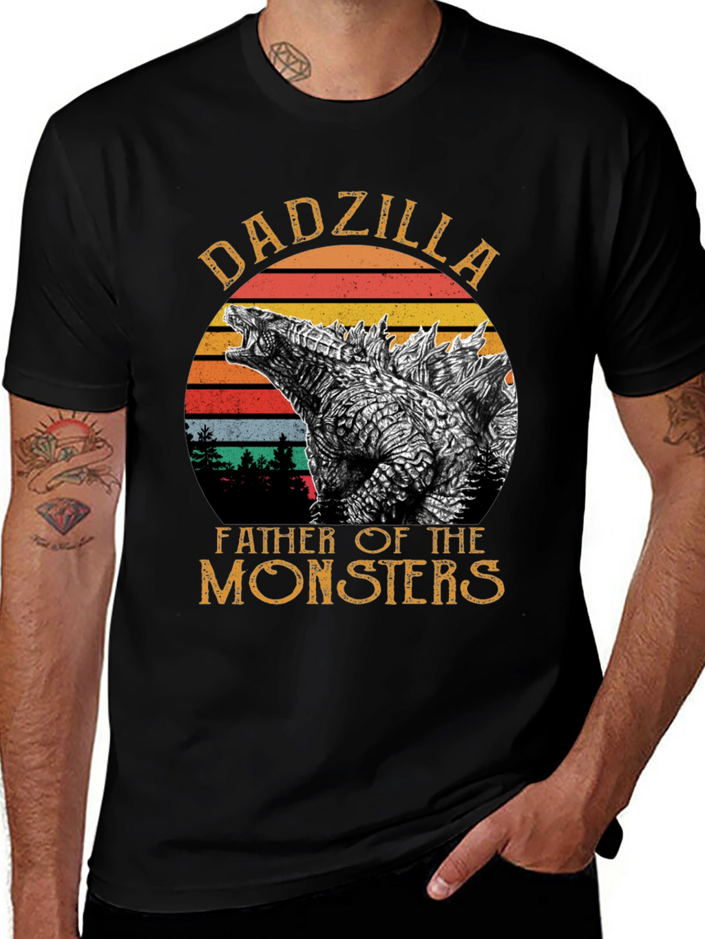DadZilla Father of Monsters Graphic T-Shirt
