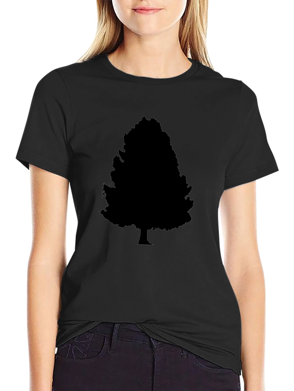 Black Tree Silhouette Graphic T-Shirt