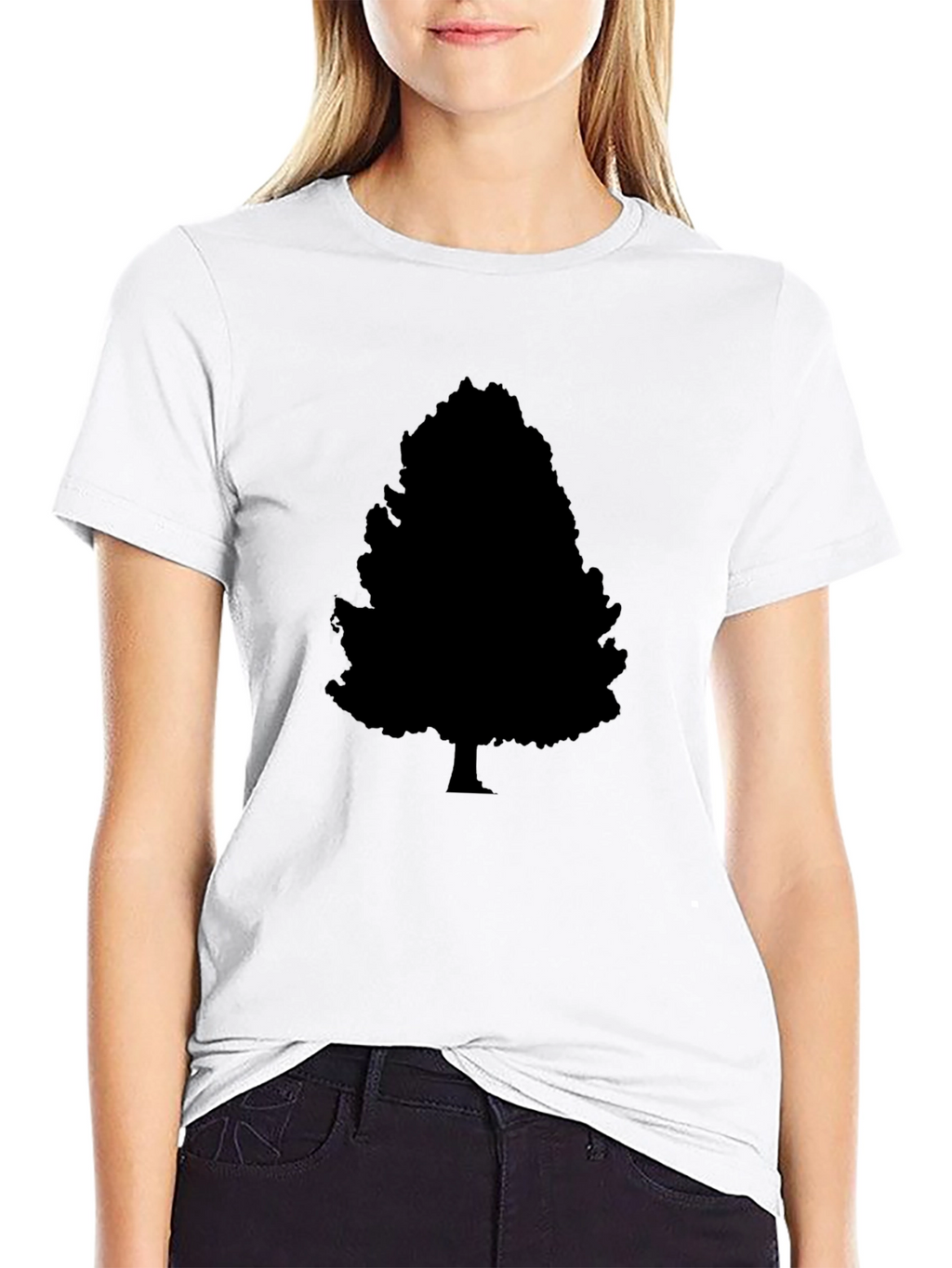 Black Tree Silhouette Graphic T-Shirt