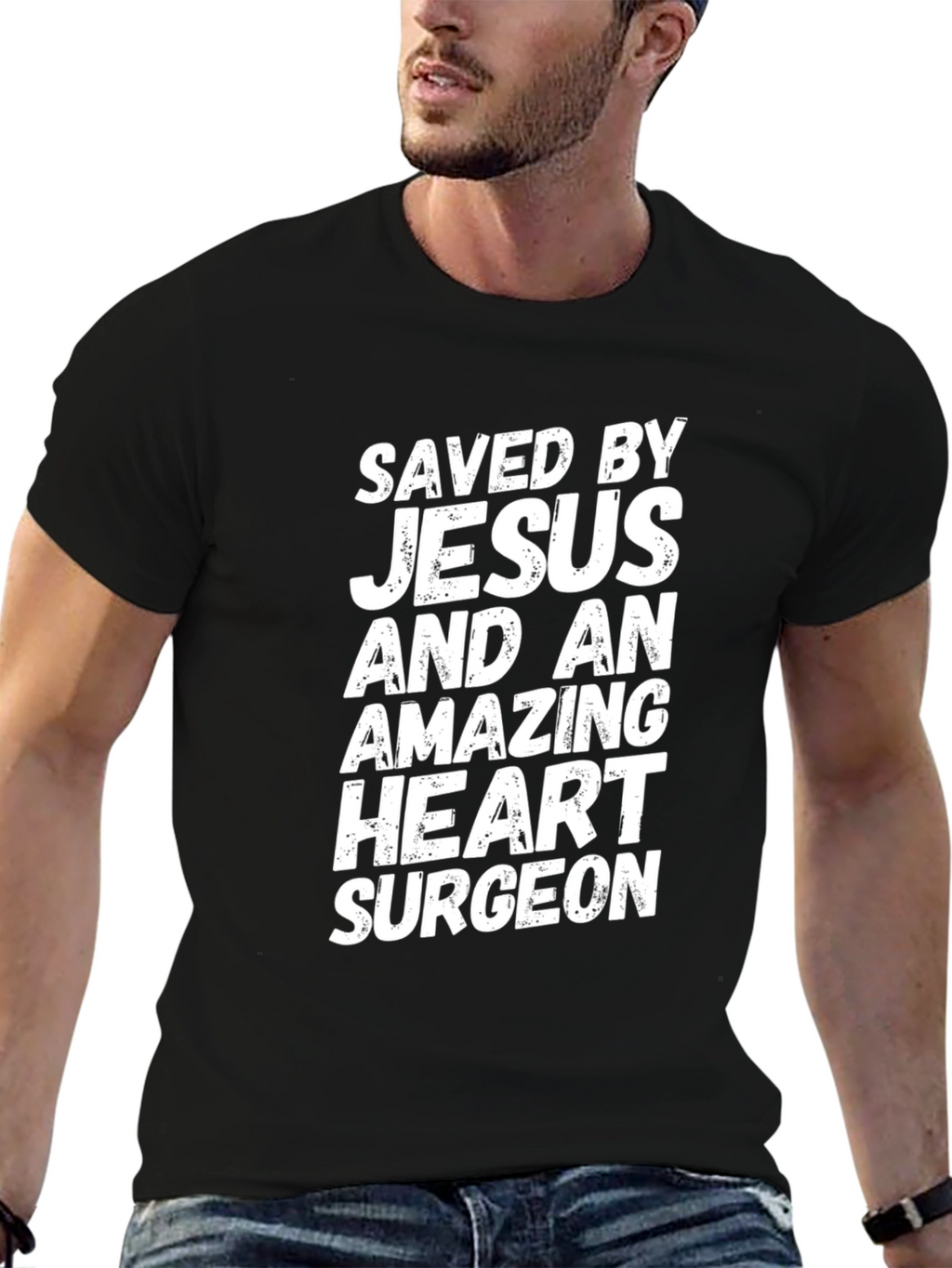 Saved by Jesus Heart Surgeon Funny T-Shirt