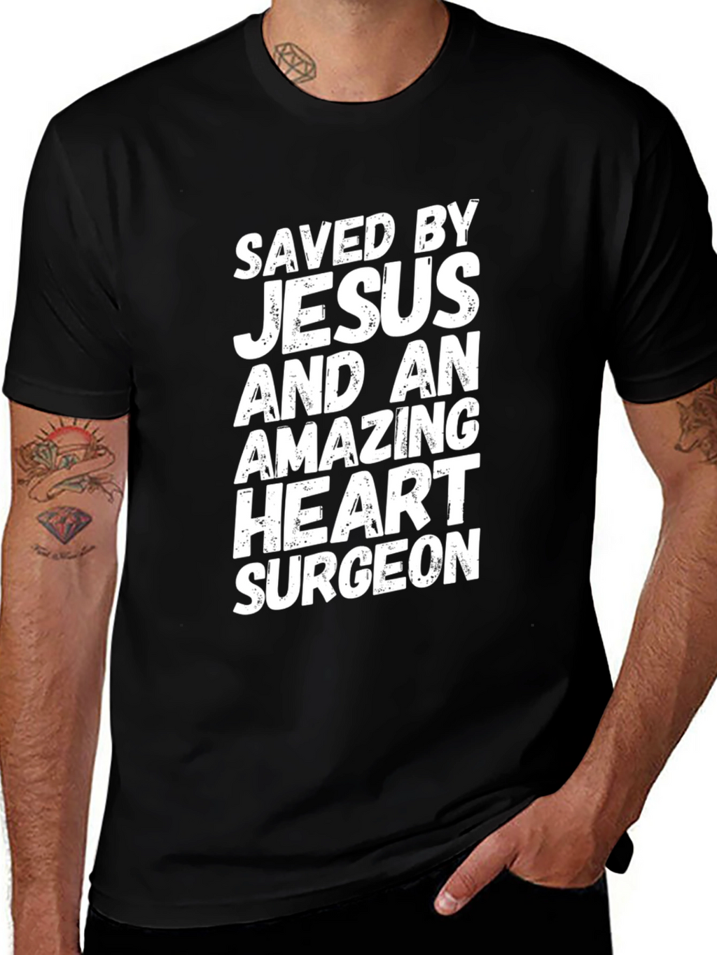 Saved by Jesus Heart Surgeon Funny T-Shirt
