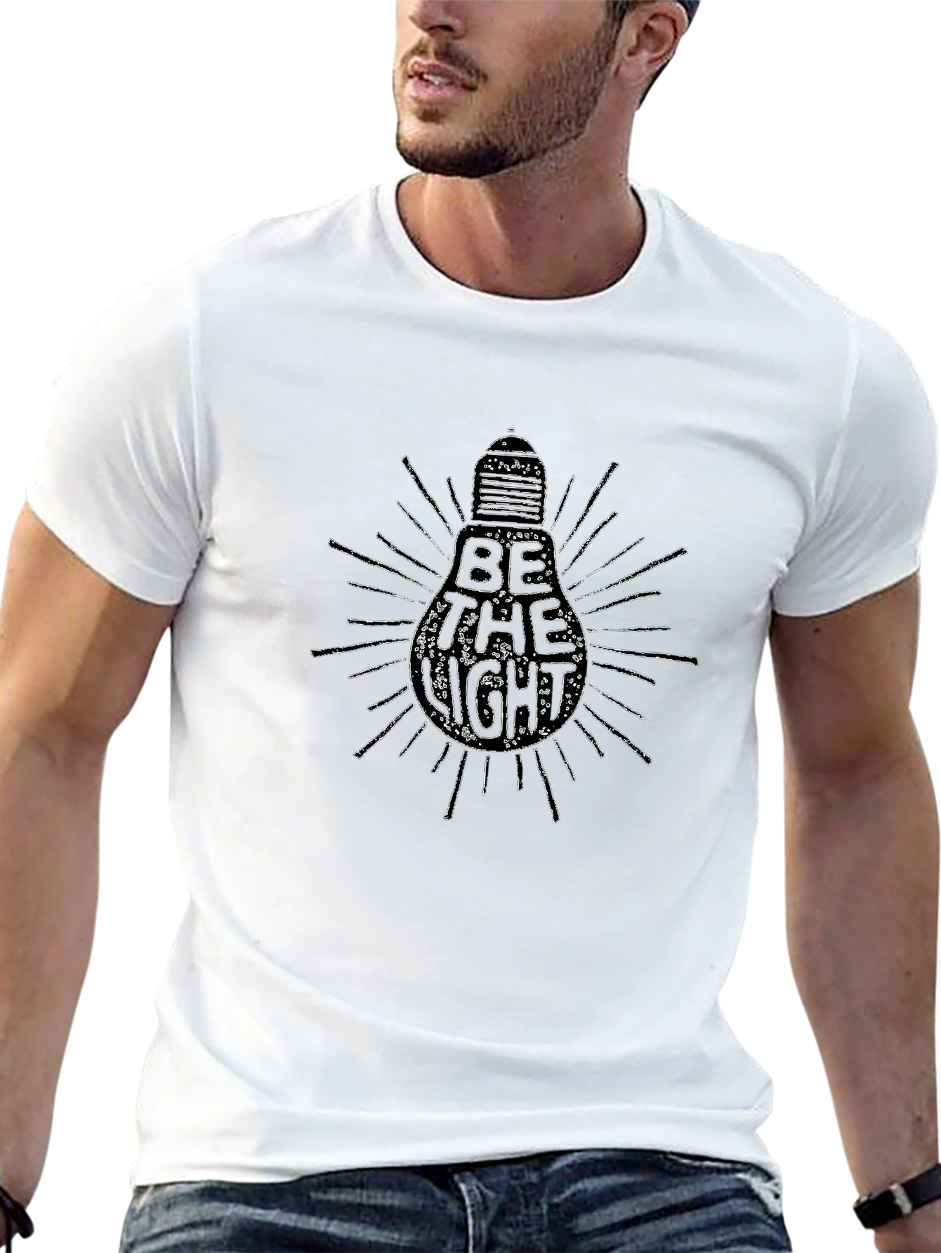 Be The Light Graphic T-Shirt - Black Cotton Tee