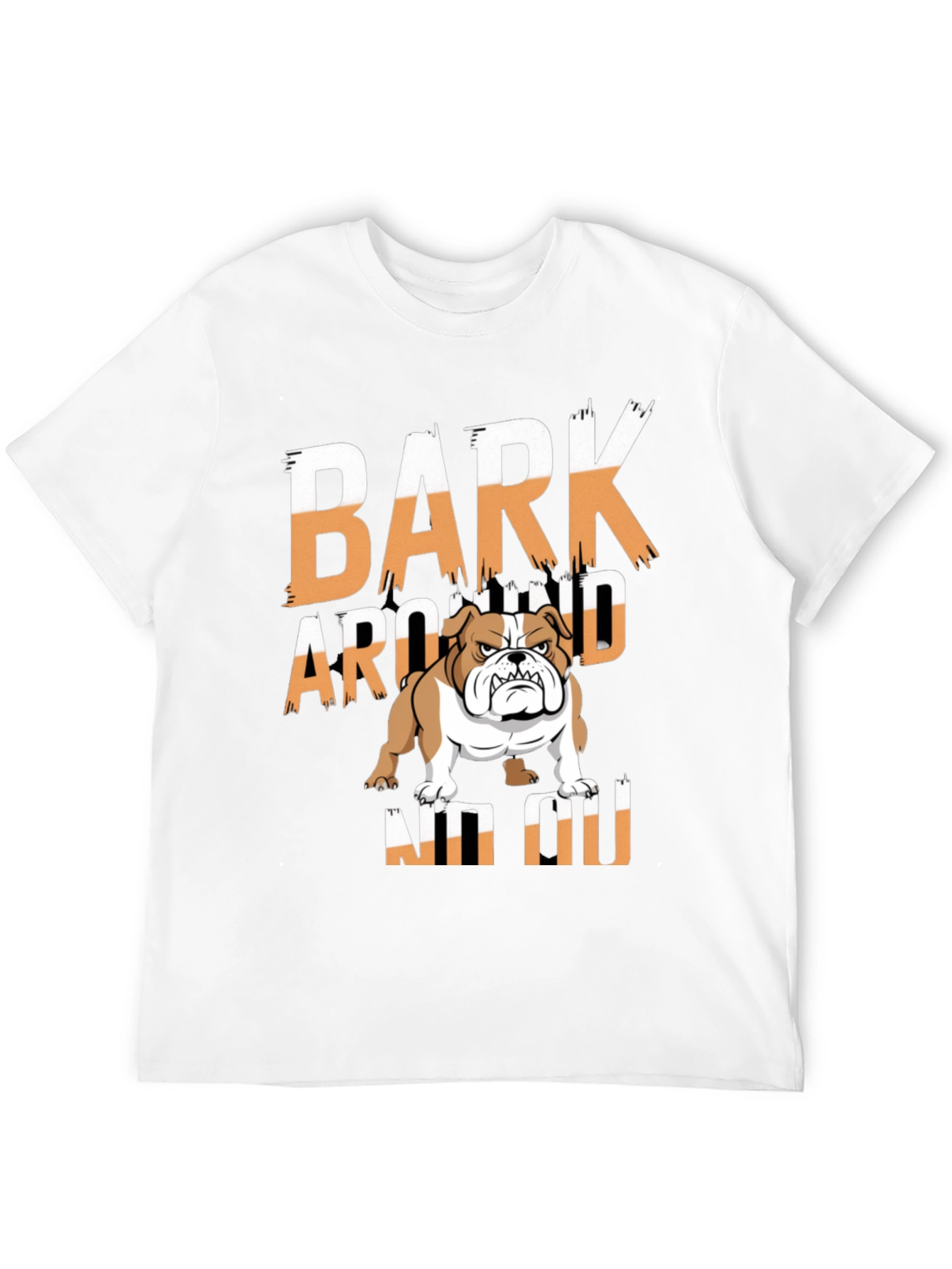 Bark Around NO NO Bulldog Graphic T-Shirt