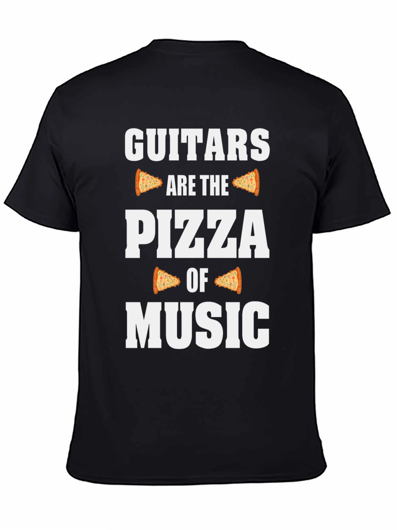 Guitars are the Pizza of Music Black Graphic Tee